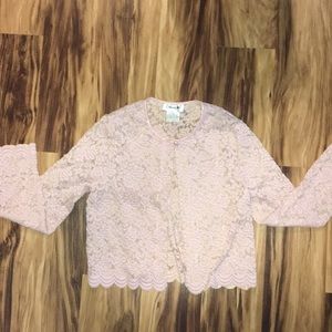 NWOT dusty rose lace cardigan